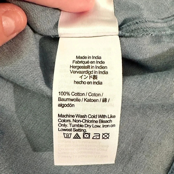 Crewcuts | Girls’ Ruffle Collar Chambray Blouse (XL) - Picture 7 of 8